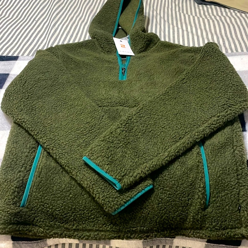 Green Sherpa 1/4 zip